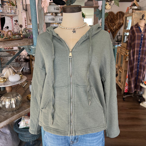 Olive Zip Hoodie