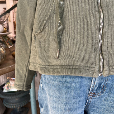 Olive Zip Hoodie