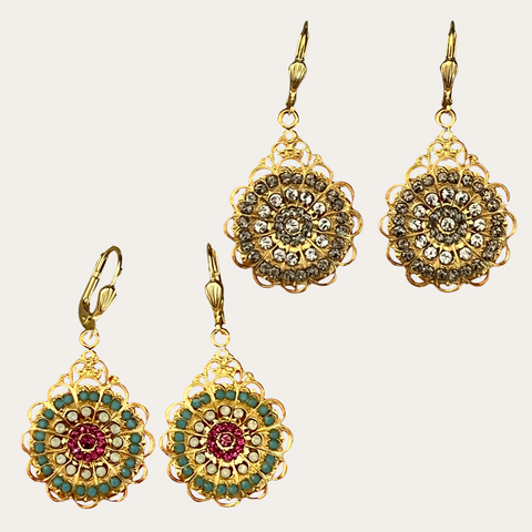 Gold Round Earrings