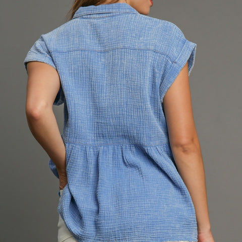 Mid Babydoll Top - Lt. Blue