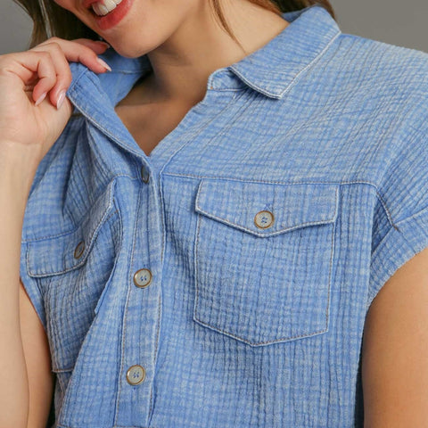 Mid Babydoll Top - Lt. Blue