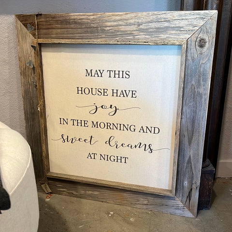May This House Have Joy Canvas Sign