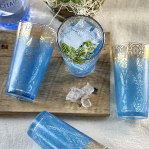 !Patina Vie Turquoise Gem Tall Glass
