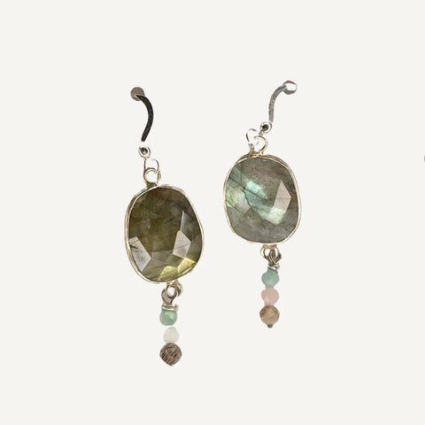 Labradorite Bezel Earrings