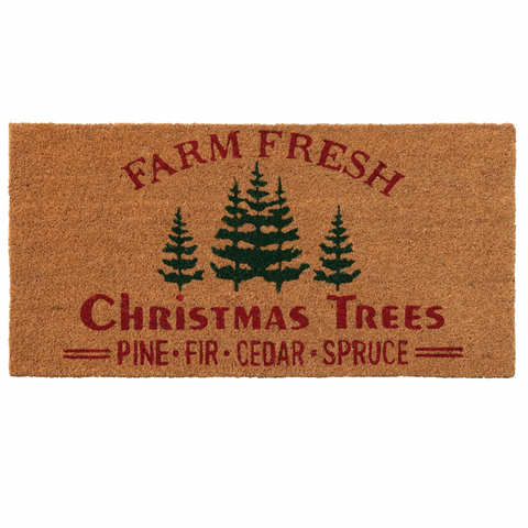 "Farm Fresh Christmas Trees" Door Mat