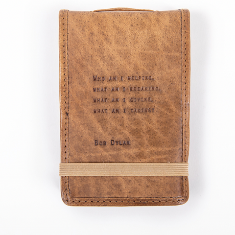 Mini Leather Journal - Bob Dylan Quote