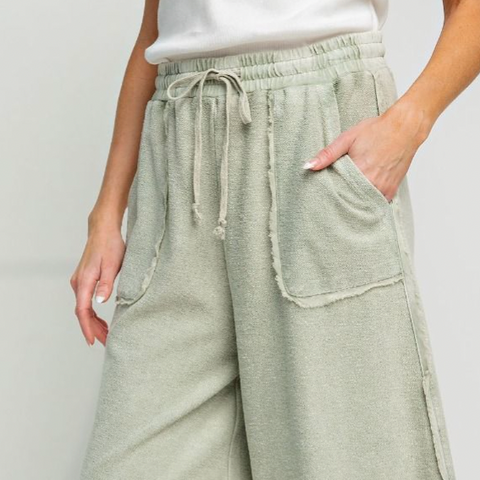 Upside Down Terry Knit Pant - Faded Olive