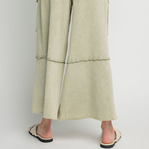 Wide Leg Utility Pant - Faded Olive