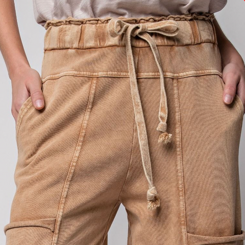 Terry Knee Knit Pant - Camel