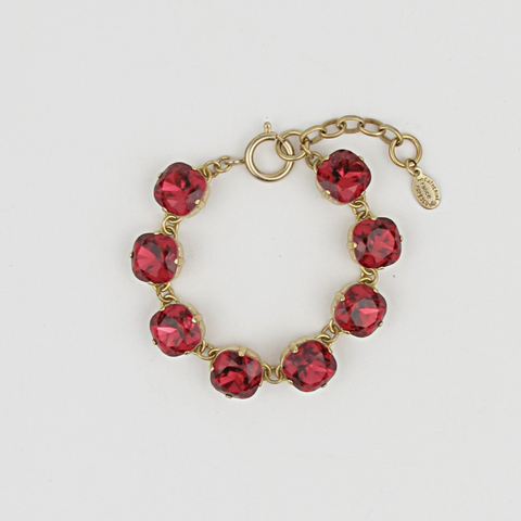 Gold Crystal Bracelet Ruby