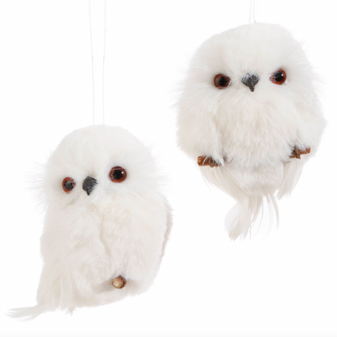 4" White Owl Ornament