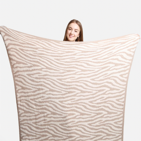 Zebra Throw Blanket - Beige