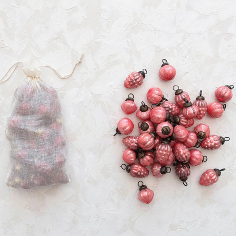 Pink Mercury Ornaments - S/36