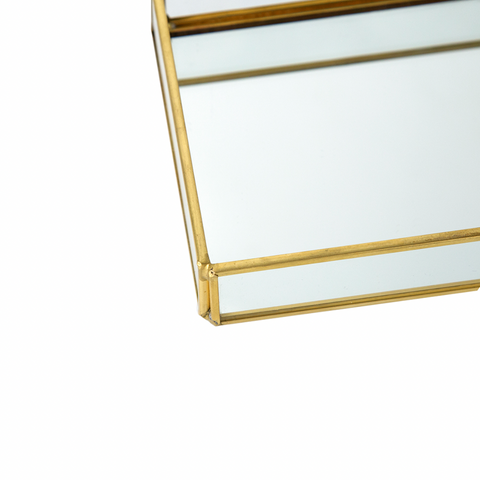 Gold-Rimmed Glass Tray