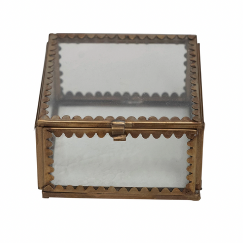 Brass & Glass Scalloped Display Box