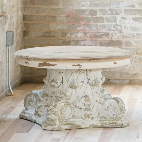 Distressed Column Coffee Table