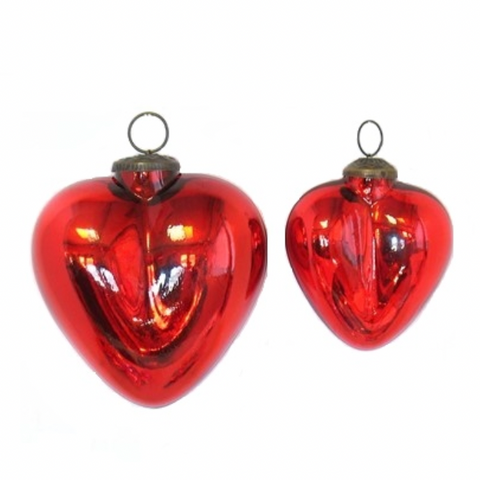 Red Glass Heart Orn.