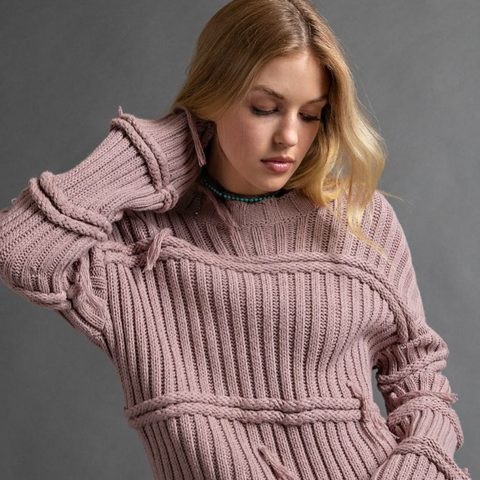Norse Knitted Sweater - Mauve