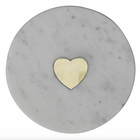 Inlaid Heart Marble Tray