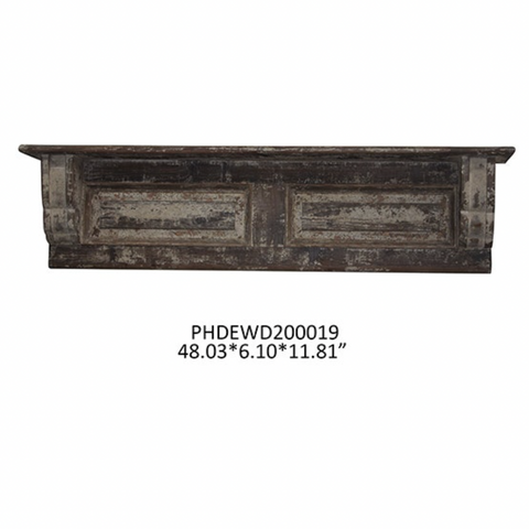 Wooden Wall Shelf with Aged Paint