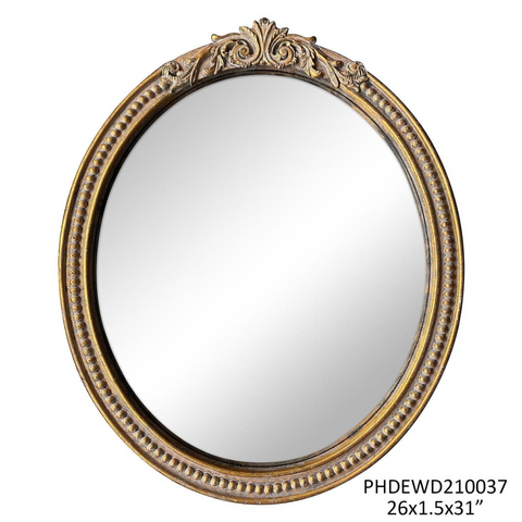 Megan Gold Oval Mirror