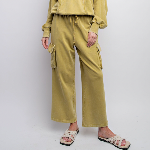 Mineral Washed Cargo Pant - Pistachio