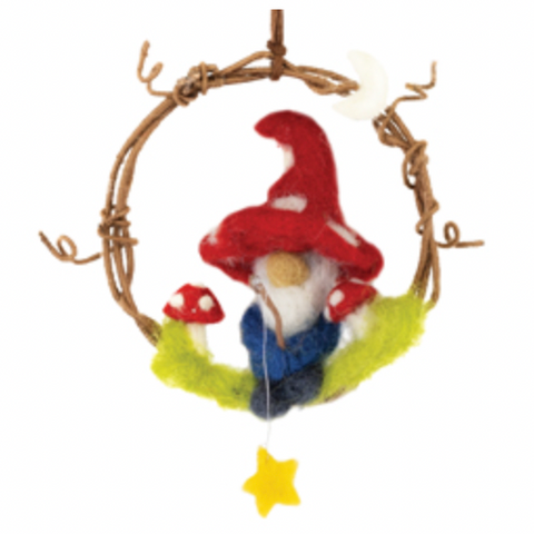 Mini Wreath: Fishing Gnome