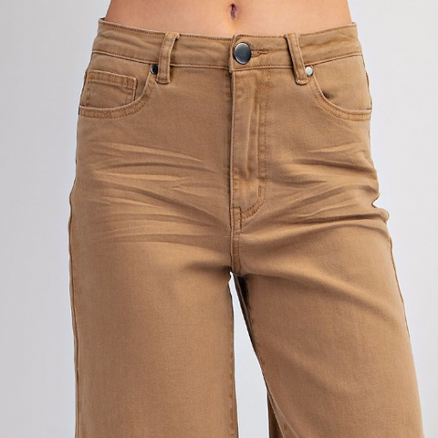 Twill High Waist Pant - Pecan Pie