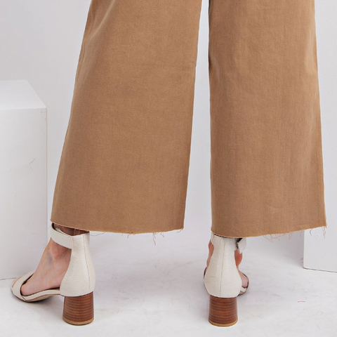 Twill High Waist Pant - Pecan Pie