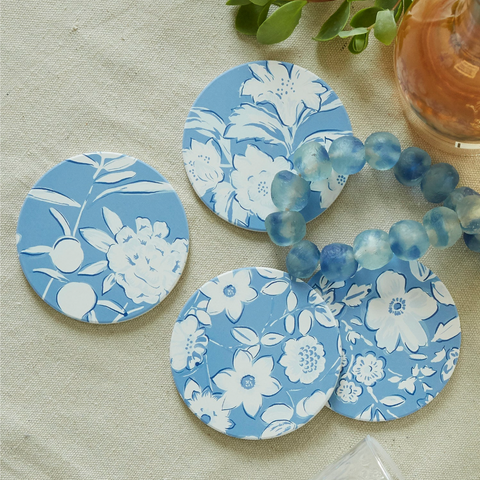 Periwinkle Tapestry Coasters