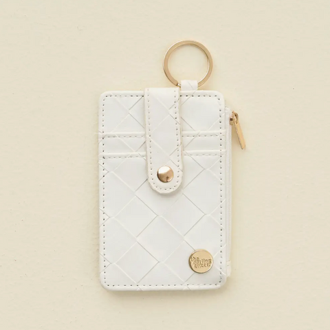 Woven Keychain Wallet - White