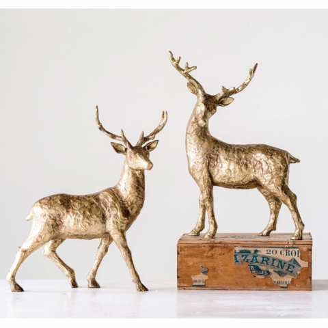 Gold Resin Standing Deer