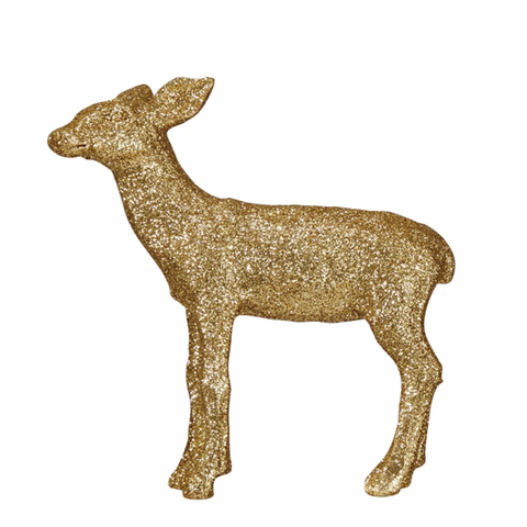 Gold Finish Resin Deer