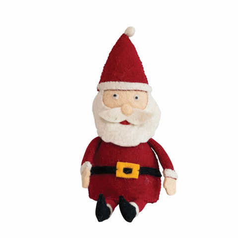 Wool Felt 9.5"H Santa