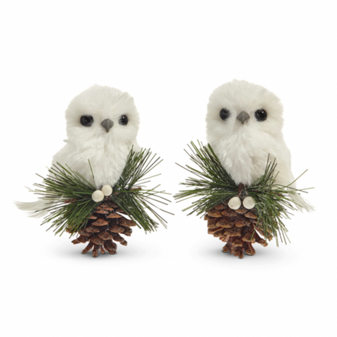 Owl On Pinecone Ornament