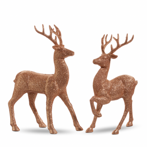 Copper Glitter Deer 13"H
