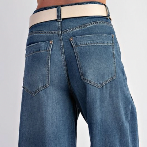 High Waisted Dark Denim Pant