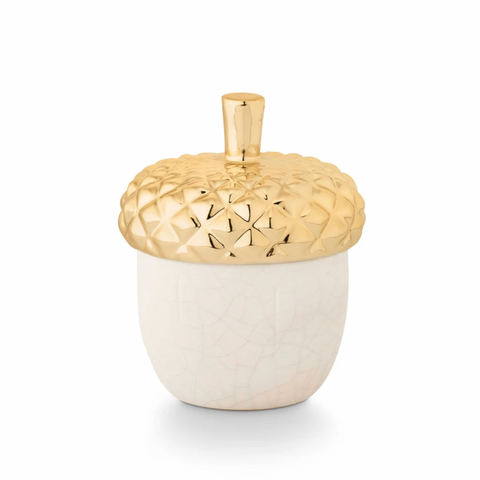 Autumn Chestnut Ceramic Acorn Candle