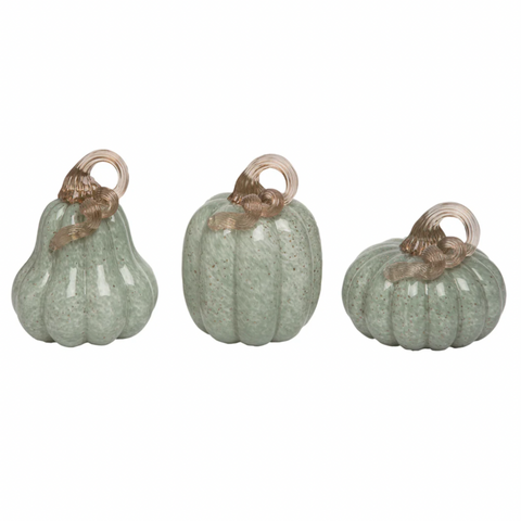 Green Pumpkin with Gold Accents