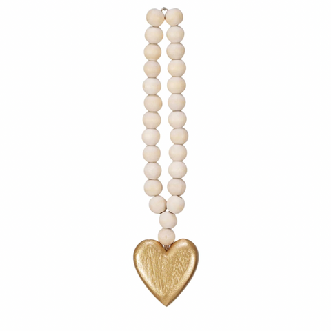 Wood Bead Garland - Heart