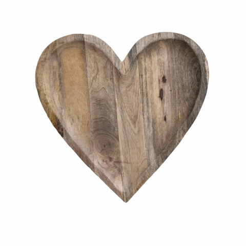 Mango Wood Heart Shaped Tray