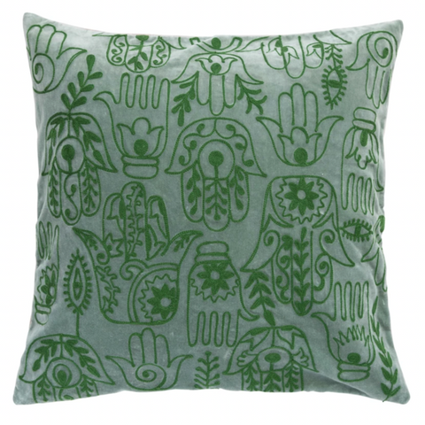 Green Hamsa Pillow