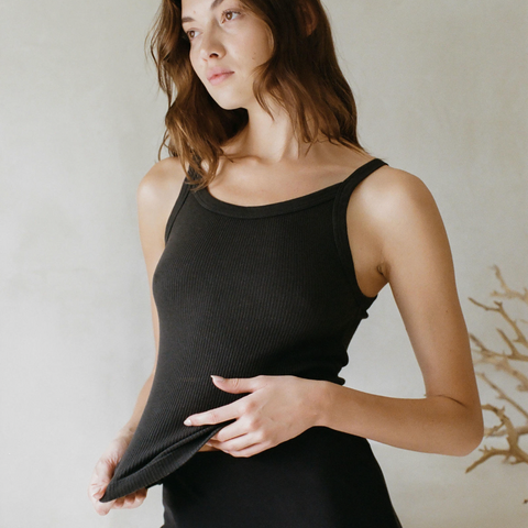 Ariel Knit Tank - Washed Black