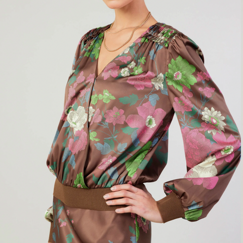 Floral Surplice Blouse