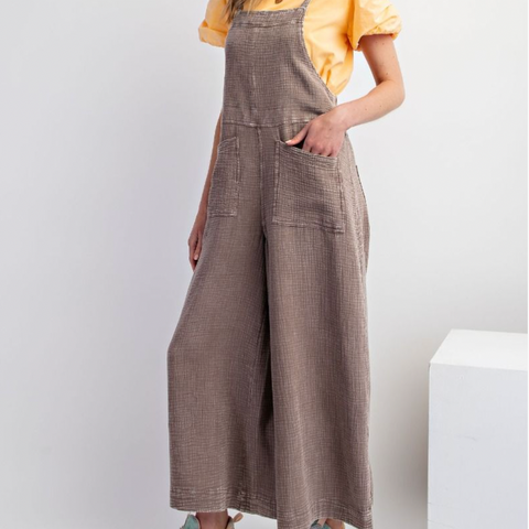 Wide Leg Jumpsuit - Mushroom