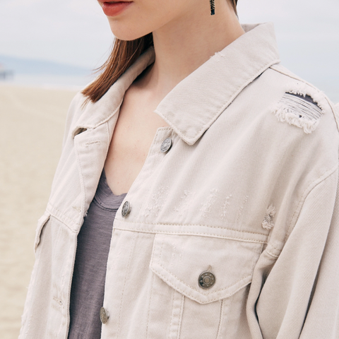 Denim Jacket - Bone