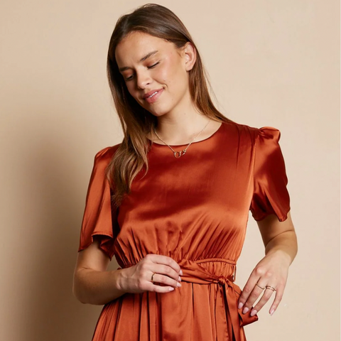 Wrap Dress - Rust