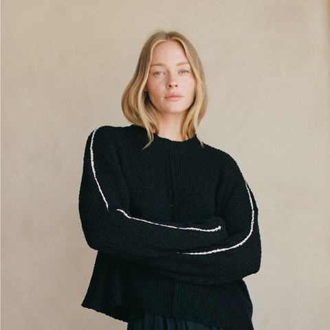 Venni Sweater Top - Black