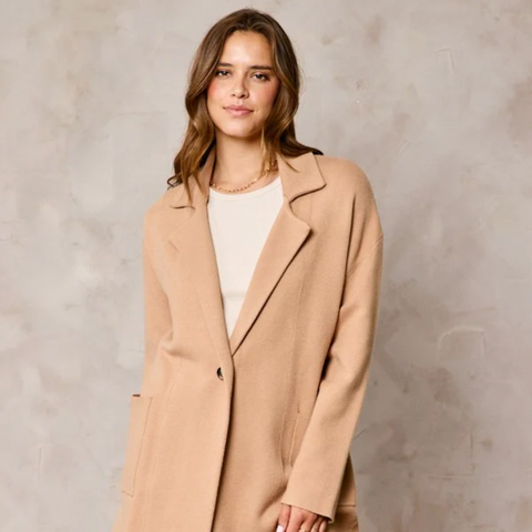 Soft Touch Sweater Coat - Latte