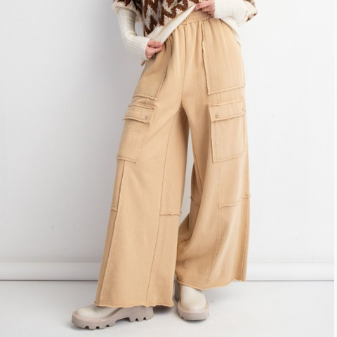 Smocked Cargo Pant - Desert Camel